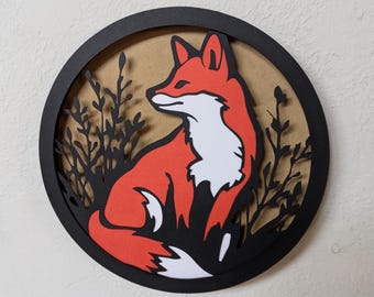 Dieser Artikel ist Umgezogen! Siehe Link unten !! Wald Fuchs: Scherenschnitt Kunst