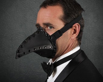 Pestis Riveted Plague Doctor half mask in leather (choose color)