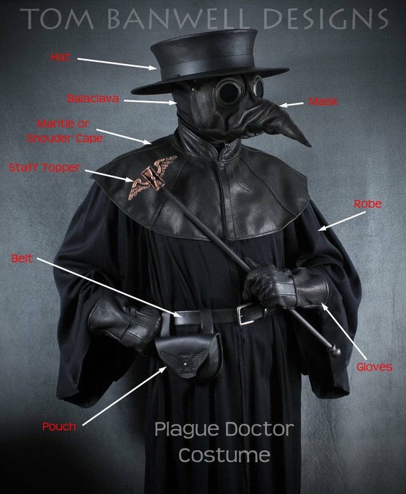 Máscara Bubonis Plague Doctor en cuero blanco -  México