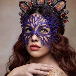 Flames Leather Mask (choose color)