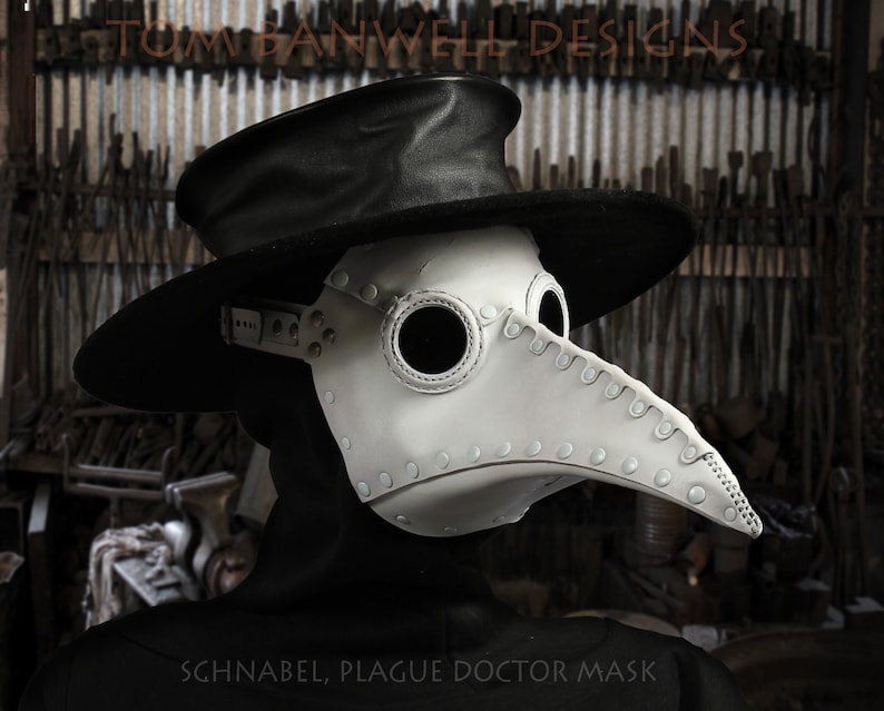 Masque Schnabel Plague Doctor en cuir choisissez la couleur image 4