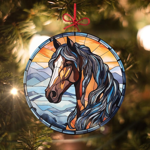 ベイホース：ステンドグラス風クリスマスオーナメント - 本物のガラス