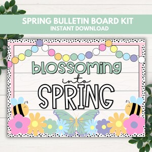 Spring Classroom Decor, Spring Bulletin Board Kit, Classroom Door Decor, March Bulletin Board Decor, Spring Bulletin Board Printable
