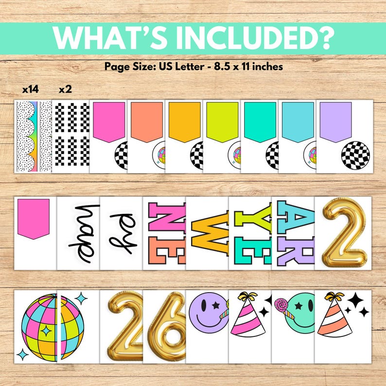 New Year Bulletin Board Kit Printable 2026 Classroom Decor January ...