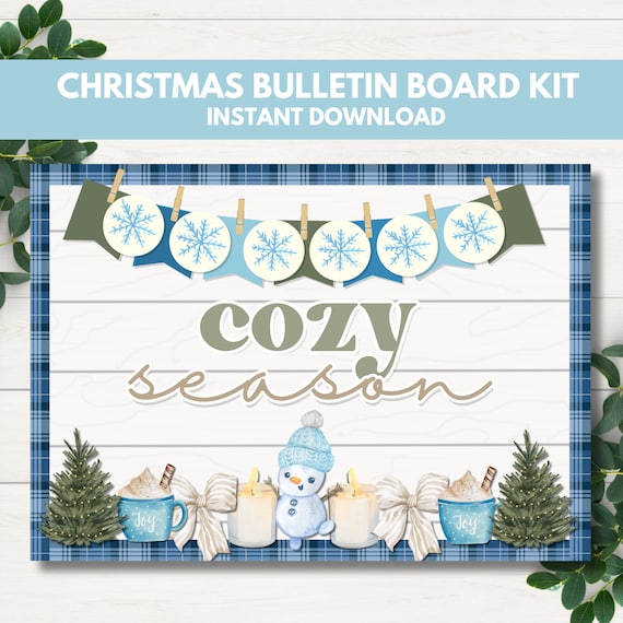 Christmas Bulletin Board Kit, Bulletin Board Decor, Christmas Door Decor, Classroom Decor Elementary, Winter Bulletin Board Printable