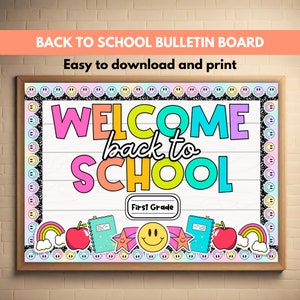 Back to School Bulletin Board, Bulletin Board Kit, First Day of School Classroom Decor, August Bulletin Board New School Year Bulletin Board