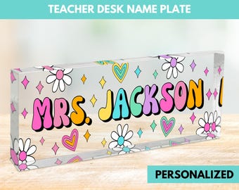 Personalized Teacher Desk Name Plate Teacher Gift Custom Desk Name Sign for Teachers Back to School Gift Teacher Appreciation Gift