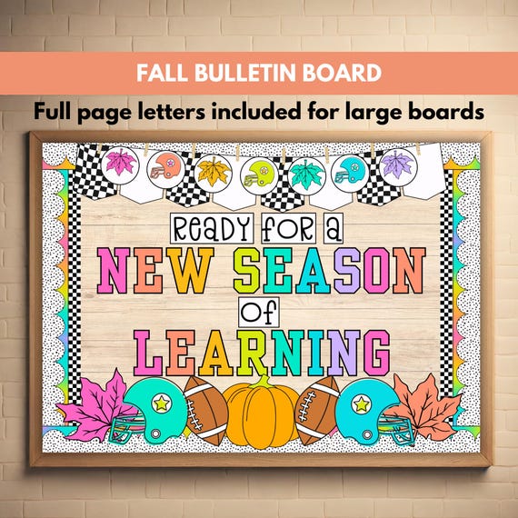 Fall Bulletin Board Kit Retro Rainbow Classroom Decor Door Elementary Classroom Decoration Custom Bulletin Board Set September Autumn