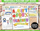 End of Year Teacher Memory Book Printable, Teacher Thank You Gift From Student, Kids Keepsake Activity PDF, Teacher Appreciation Gift