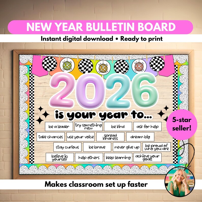 2026 New Year Affirmation Bulletin Board Kit Printable for Teachers ...