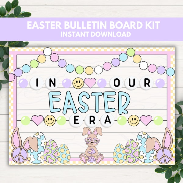 Easter Bulletin Board Kit, Retro Classroom Decor, Easter Banner, Spring Bulletin Board Kit, March Bulletin Board, Classroom Decor Elementary