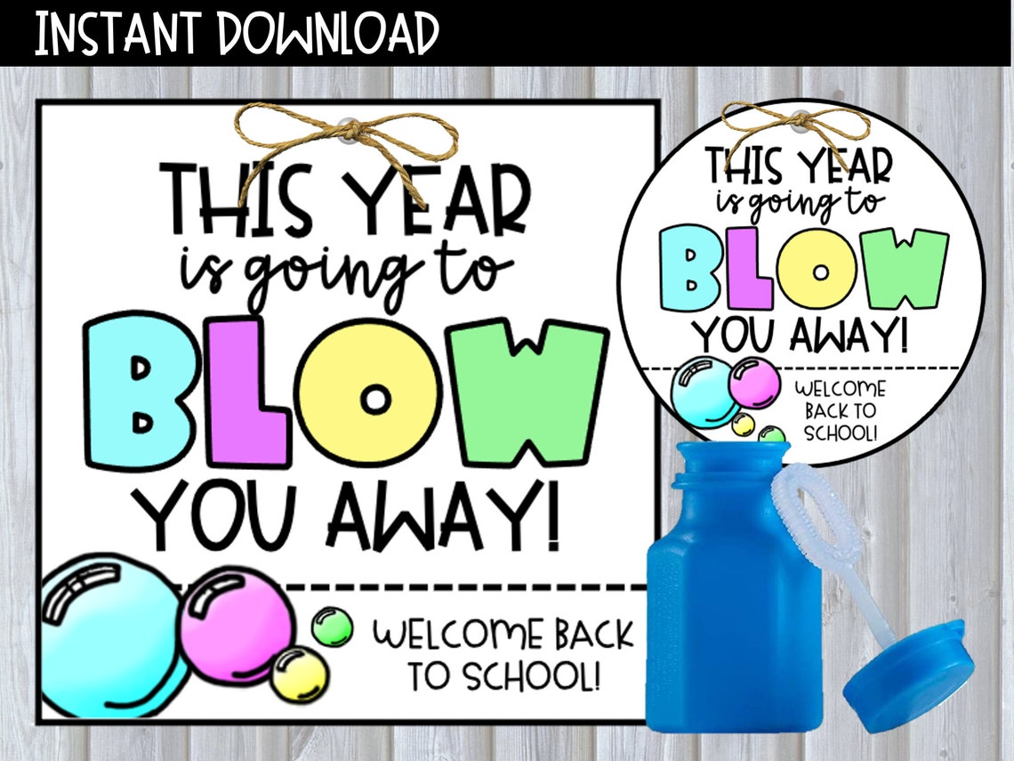 This Year is Going to Blow You Away Gift Tags Bubbles Gift Etsy