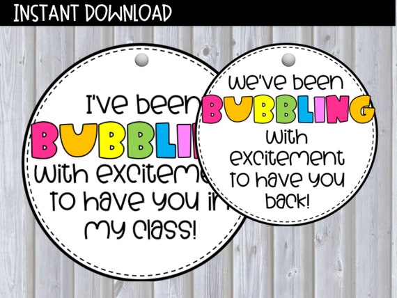 I'm Bubbling With Excitement Gift Tag Printable | Etsy