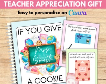 If You Give A Teacher A Cookie Book Template, Mouse A Cookie, Teacher Appreciation, Teacher Gift, Gift for Teacher, End of Year Gift