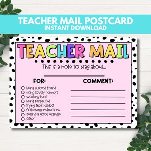 Correio feliz, notas do professor, impressão do professor, notas de comunicação, papelaria do professor, cartões postais escolares, correspondência do professor, nota do professor
