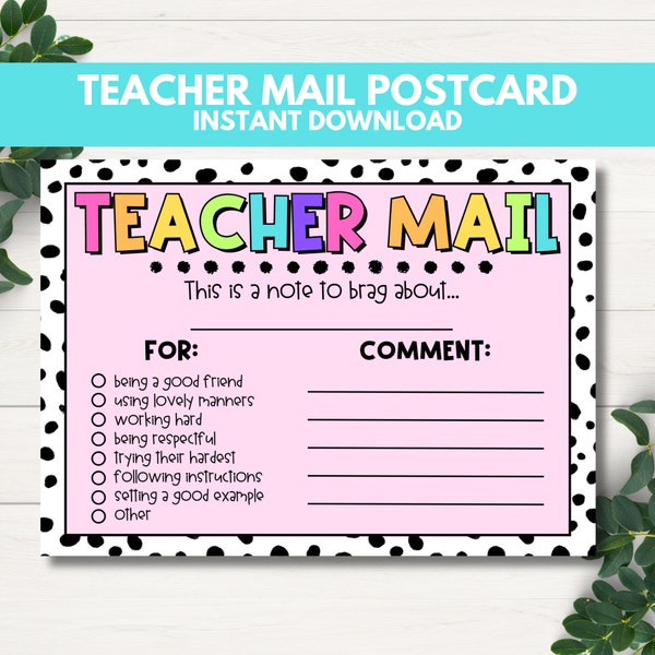 Happy Mail, Teacher Notes, Teacher Printable, Communication Notes, Teacher Stationary, School Postcards, Teacher Mail, Teacher Note