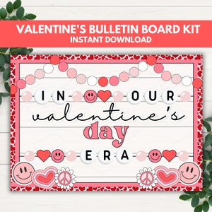 Valentines Bulletin Board Kit, Valentines Day Classroom Door Decor, February Bulletin Board, Classroom Valentines Printable, Valentine Board