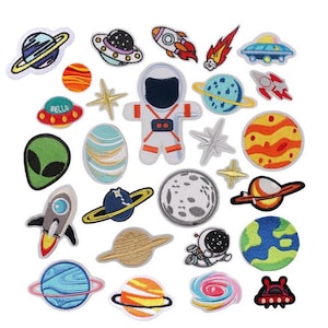 Space Patches: Iron-On Astronaut, Planet, & Galaxy Designs