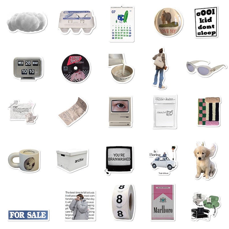 A1, Ins Simple Cute Stickers, 20 Pcs Random Variety Mixed Pack, Cute ...