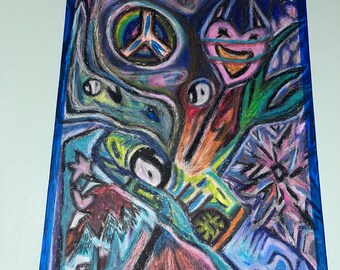 Original Pastell Gespannte Leinwand Kunstwerk Schlafzimmer Dekor Gothic Wand Kunst Mehrfarbige Kunst Acrylmalerei Spielzimmer