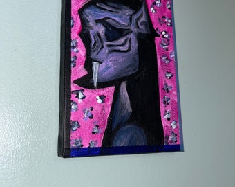 Original Vampir Acrylbild Folklore Leinwand Kunstwerk Schlafzimmer Wandgestaltung Gothic Handmade Fantasy Horror Liebhaber Geschenk für Sie