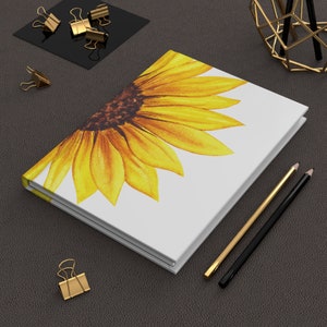 Sunflower Hardcover Journal - Elegant Floral Notebook for Notes & Reflections