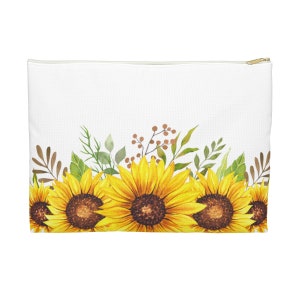 Sunflower Print Purse | Accessory Pouch | Pencil Case | Make-up Bag