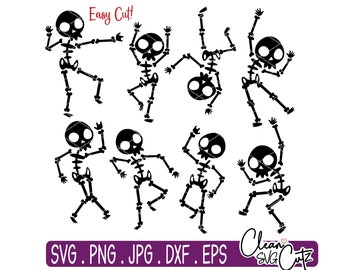 Dancing Skeleton SVG Bundle: Funny Halloween Clipart (Digital Files)