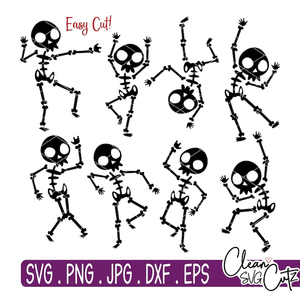 Dancing Skeleton SVG, Skeleton Bundle SVG, Funny Skeleton, Skeleton SVG, Bones Clipart,  halloween clipart, Cricut Silhouette Sublimation