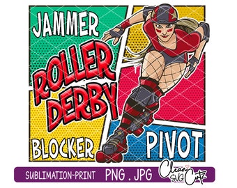 Roller Derby 20 oz tumbler, I love roller Derby PNG, Jammer, Blocker. Pivot, Sublimation, Rollerskate, skinny tumbler print, Comic, JPG