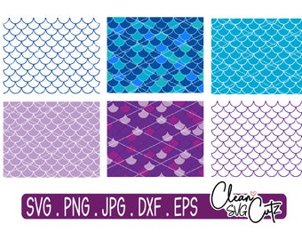 Mermaid Scales SVG Bundle: Seamless Patterns, Tumbler Wraps (Digital Files)