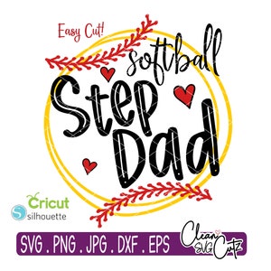 Softbal Step DAD Svg Softbal Svg Softbal cut bestand Softbal Bundel Softbal Familie Png Dxf Softbal Svg Meisjes Silhouet Cricut, Baller