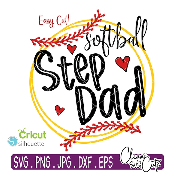 Softball Step DAD Svg Softball Svg Softball cut file Softball Bundle Softball Family Png Dxf Softball Svg Girls Silhouette Cricut, Baller