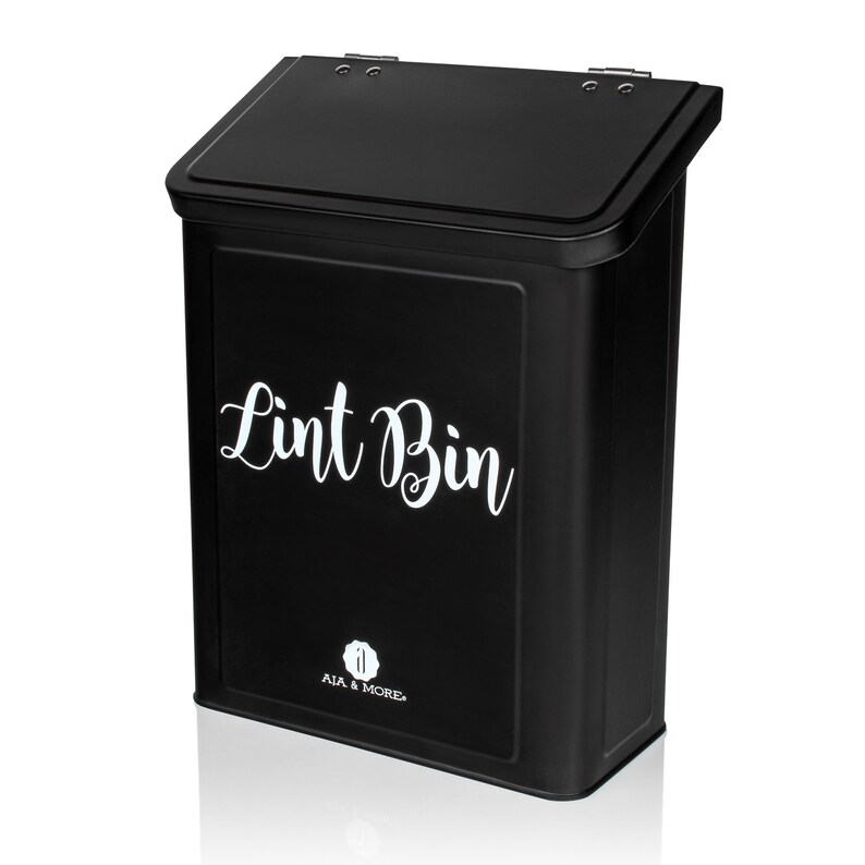 Modern Farmhouse Lint Bin With Lid for Laundry Room Etsy
