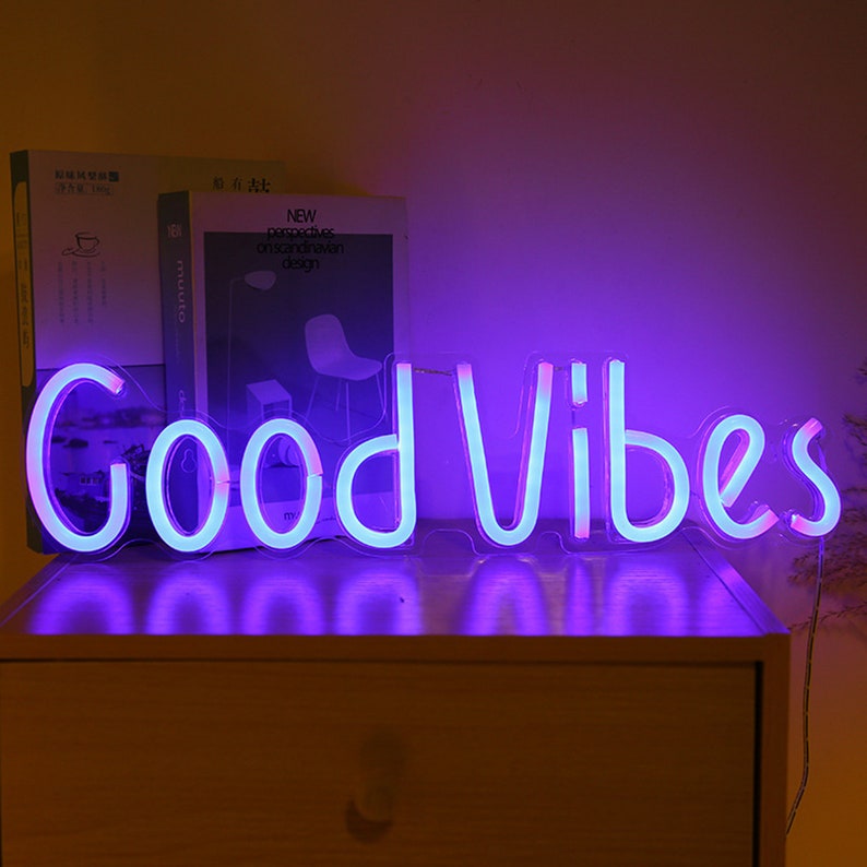 Good Vibes Neon Sign Custom Good Vibes Led Neon Sign Good Etsy