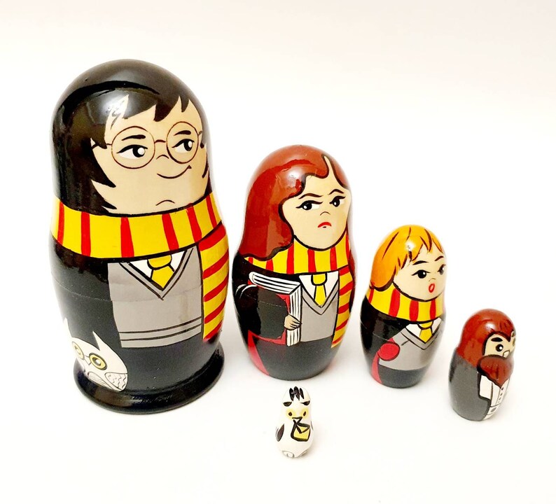 Harry Potter nesting dolls matryoshka hand made 5psc 12cm Etsy