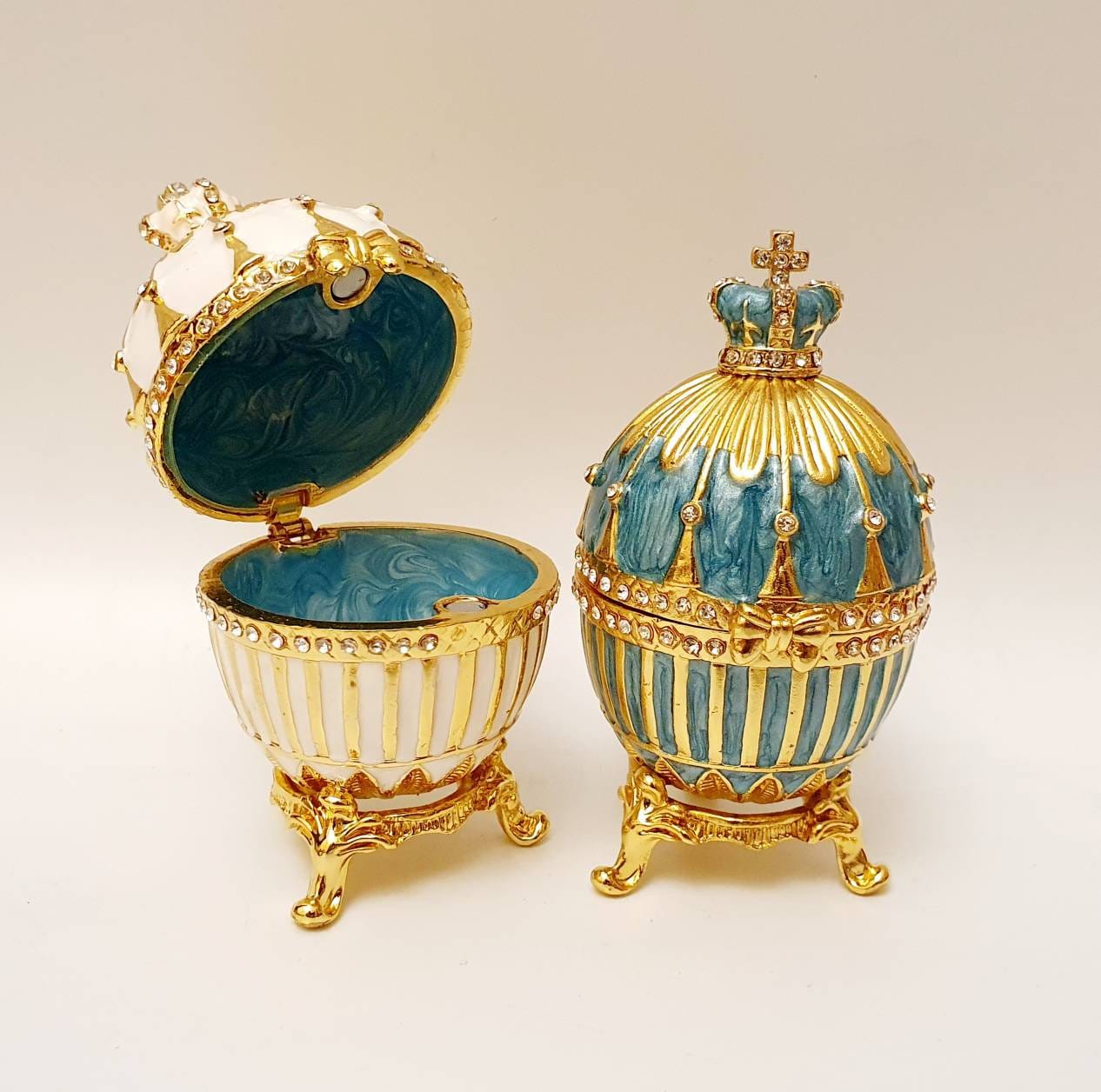 Faberge egg jewelry box metal&ceramic hand made 9cm Etsy