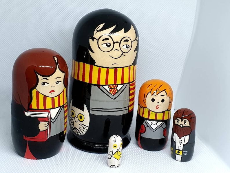 Harry Potter nesting dolls matryoshka hand made 5psc 12cm Etsy