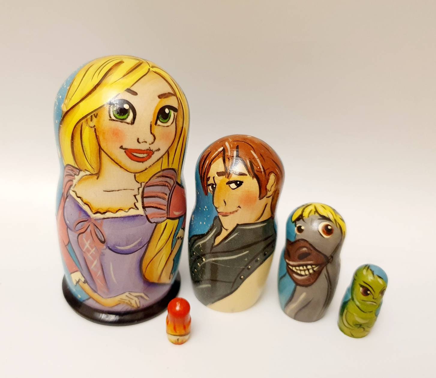 Rapunzel disney princesses nesting dolls matryoshka hand made Etsy