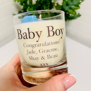 New baby candle, new baby gift, baby boy candle gift. pregnancy announcement gift, congratulations on your baby gift. baby shower gift