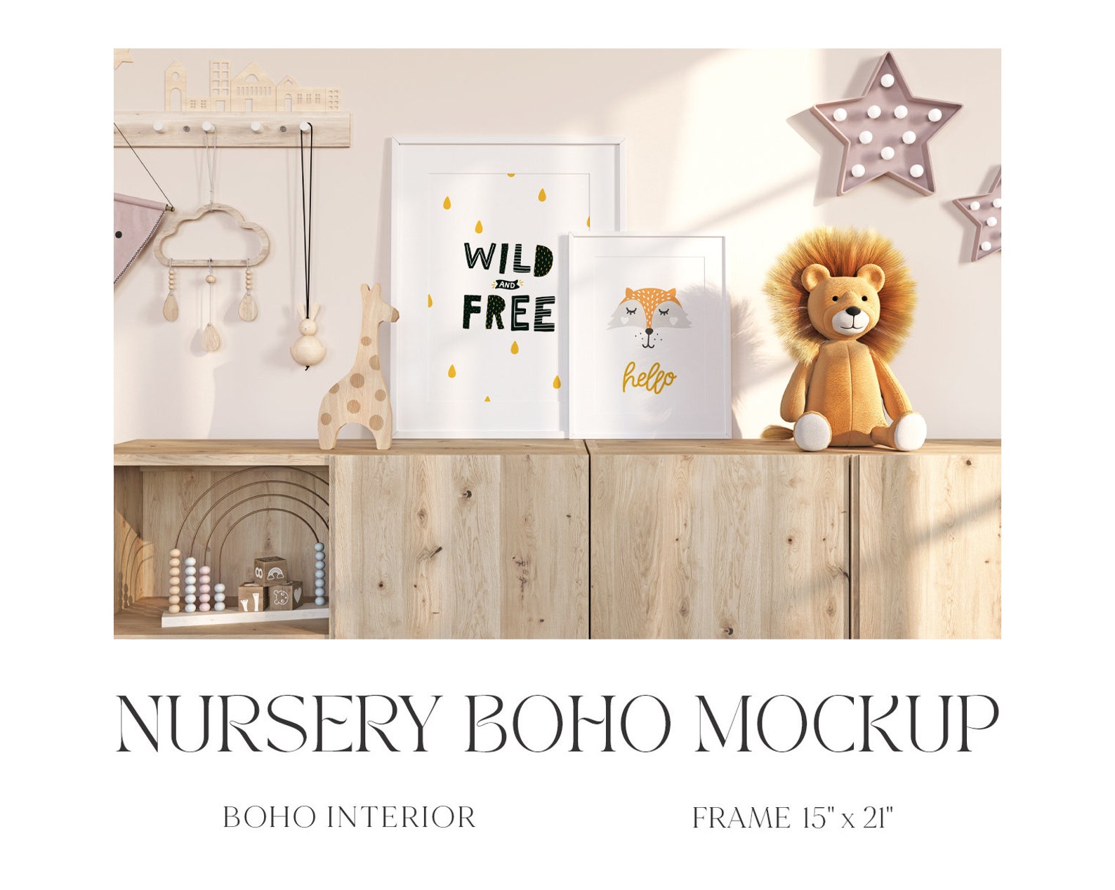 Baby Nursery Interior Mockup Kid Room Mockup Nordic Boho Etsy