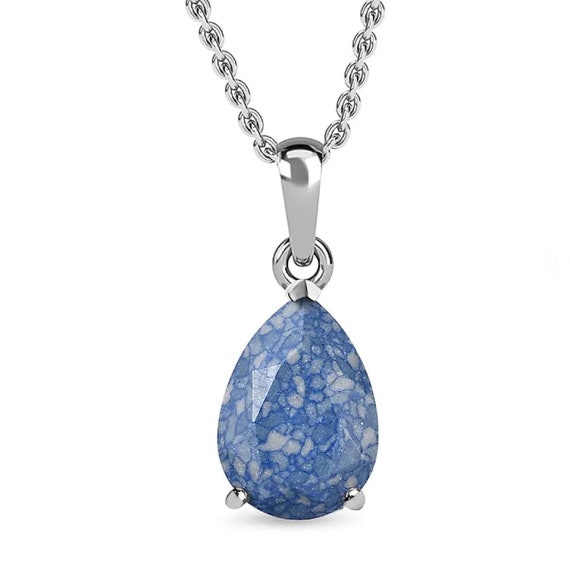 Beautiful MRB Blue Crystal in 925 Sterling Silver Pendant.