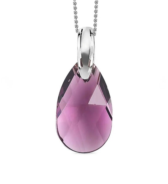 Stunning Fancy Amethyst Crystal Sterling Silver Necklace