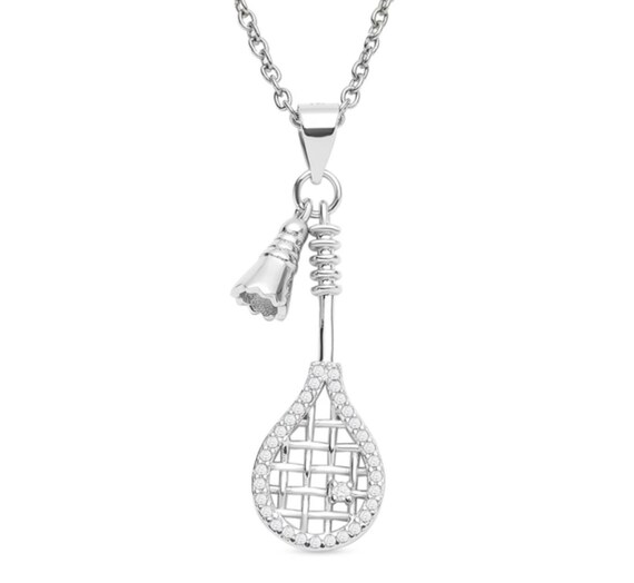 Beautiful Sterling Silver & Rhodium Plated Pendant with simulated Diamonds.