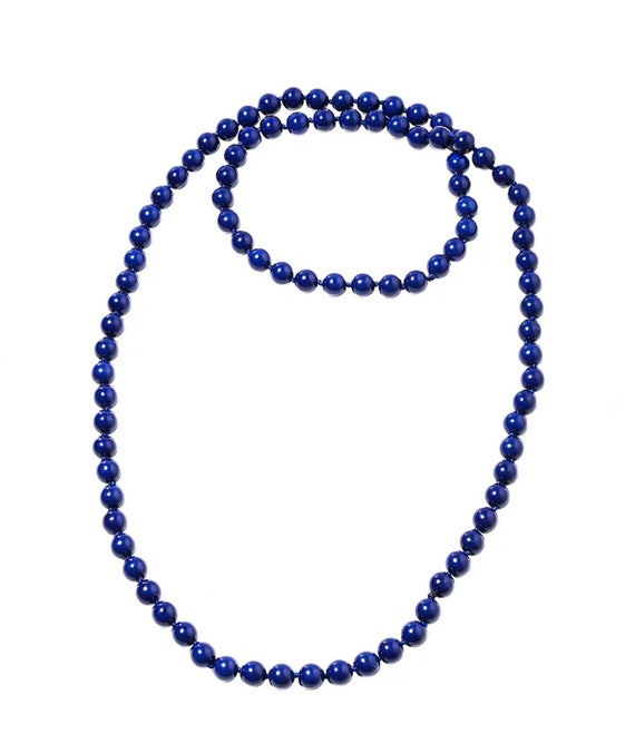 Stunning Dark Blue Howlite Beads Necklace.