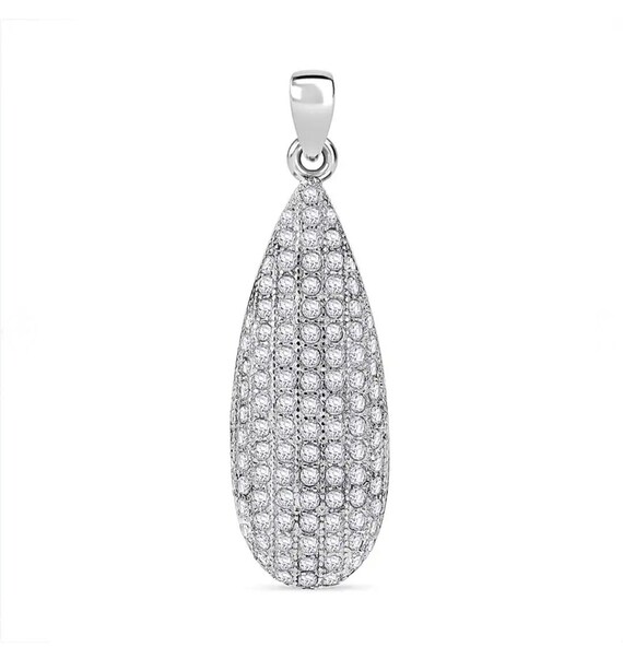 Stunning Finest Swarovski Zirconias in Platinum Vermeil Pendant.