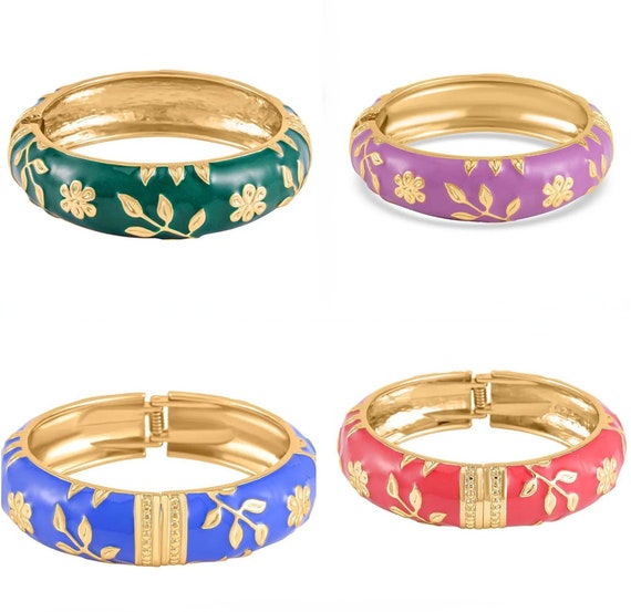 Stunning Hand-enamelled & Gold Plated Bangles.