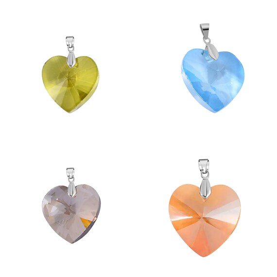 Stunning Handcrafted Heart Crystals Pendants.