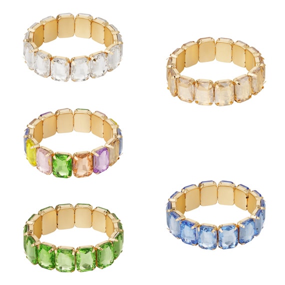 Gorgeous Gold Plated & Italian Glass Strachable Bracelets.