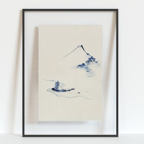 Japanese Minimalist Art Print Japanese Mountain Art Mount Etsy